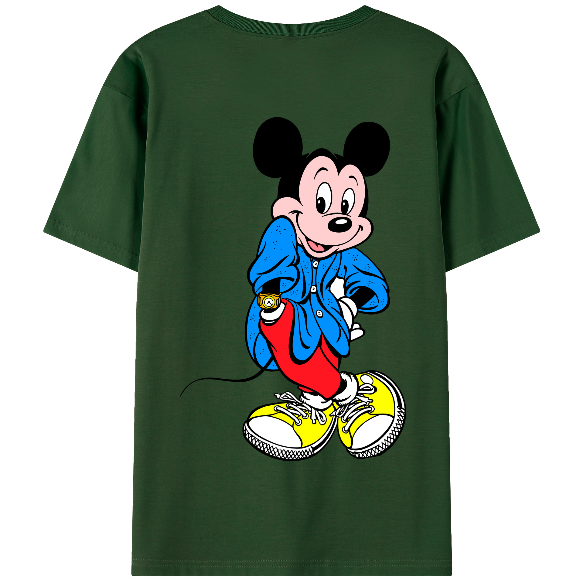 （画像用） ミッキーマウス Mickey Mouse 綿100％半袖Tシャツ（背面プリント）